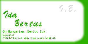 ida bertus business card